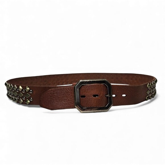 True Religion Studded Belt Men Chunky Allover Metal Accent Rockstar Weighted 40 - Picture 2 of 8